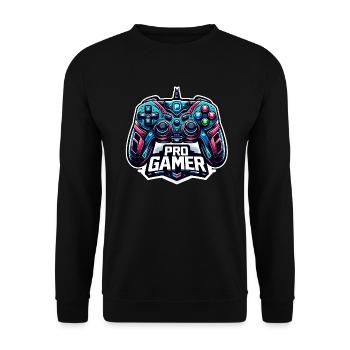 Pro Gamer - Controller Illustration - Unisex Pullover - Schwarz - Vorne - Alina (178cm) & Michal (187cm)