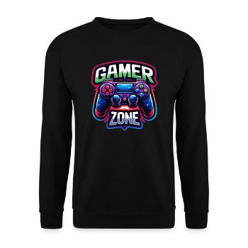 Gamer Zone - Controller Illustration - Unisex Pullover - Schwarz - Vorne - Alina (178cm) & Michal (187cm)