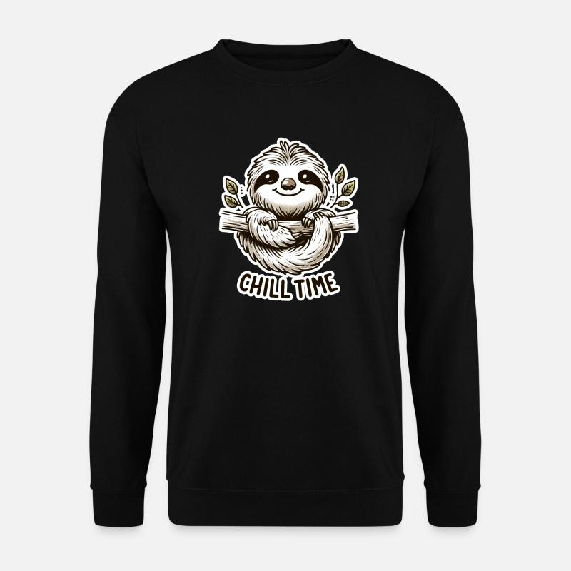 Chill Time - Sloth Illustration - Unisex Sweatshirt - black
