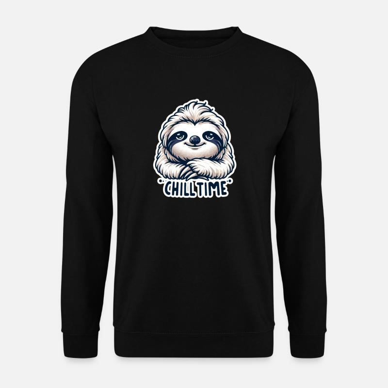 Chill Time - Sloth Illustration - Unisex Sweatshirt - black