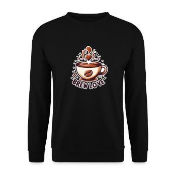Brew Love - Coffee Cup Illustration - Unisex Sweatshirt - black - Front - Alina (178cm) & Michal (187cm)
