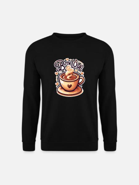 Brew Love - Coffee Cup Illustration - Unisex Sweatshirt - black