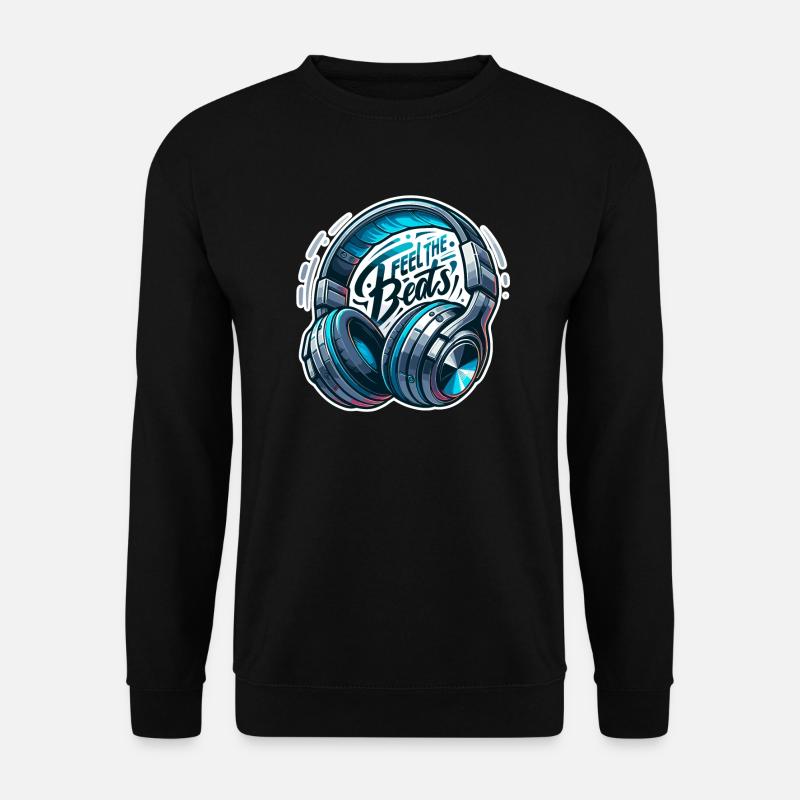 Feel the Beats - Headphones Illustration - Unisex Sweatshirt - black
