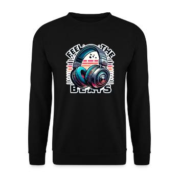 Ressentez les rythmes - Illustration d'un casque - Sweat-shirt Unisexe - noir - Devant - Alina (178cm) & Michal (187cm)