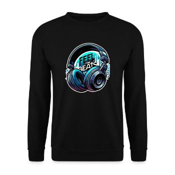 Ressentez les rythmes - Illustration d'un casque - Sweat-shirt Unisexe - noir - Devant - Alina (178cm) & Michal (187cm)