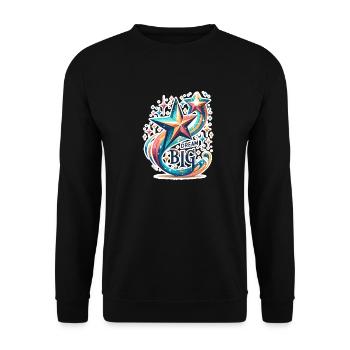 Rêvez grand - Illustration d’étoile filante - Sweat-shirt Unisexe - noir - Devant - Alina (178cm) & Michal (187cm)