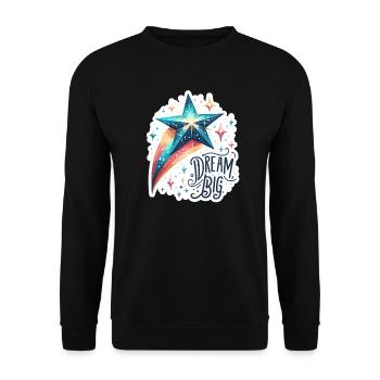 Rêvez grand - Illustration d’étoile filante - Sweat-shirt Unisexe - noir - Devant - Alina (178cm) & Michal (187cm)