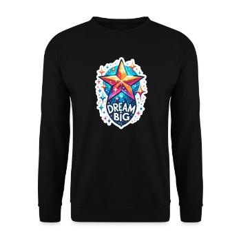 Rêvez grand - Illustration d’étoile filante - Sweat-shirt Unisexe - noir - Devant - Alina (178cm) & Michal (187cm)