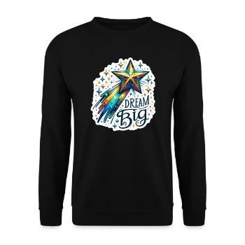 Rêvez grand - Illustration d’étoile filante - Sweat-shirt Unisexe - noir - Devant - Alina (178cm) & Michal (187cm)