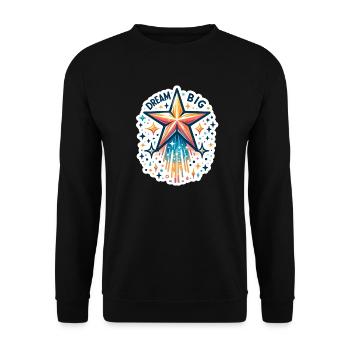 Rêvez grand - Illustration d’étoile filante - Sweat-shirt Unisexe - noir - Devant - Alina (178cm) & Michal (187cm)