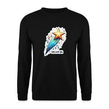 Rêvez grand - Illustration d’étoile filante - Sweat-shirt Unisexe - noir - Devant - Alina (178cm) & Michal (187cm)