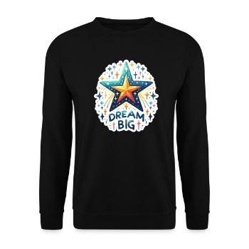 Rêvez grand - Illustration d’étoile filante - Sweat-shirt Unisexe - noir - Devant - Alina (178cm) & Michal (187cm)