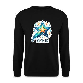 Rêvez grand - Illustration d’étoile filante - Sweat-shirt Unisexe - noir - Devant - Alina (178cm) & Michal (187cm)