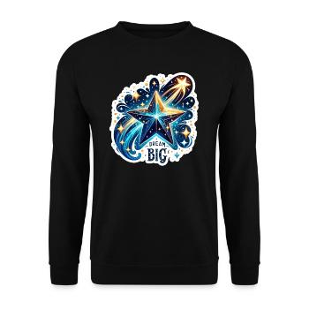 Dream Big - Shooting Star Illustration - Unisex Sweatshirt - black - Front - Alina (178cm) & Michal (187cm)
