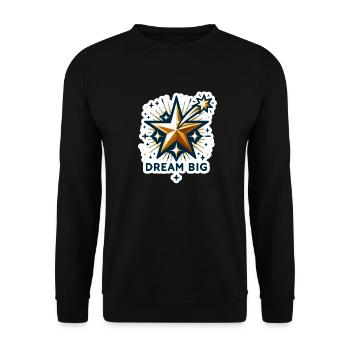 Rêvez grand - Illustration d’étoile filante - Sweat-shirt Unisexe - noir - Devant - Alina (178cm) & Michal (187cm)