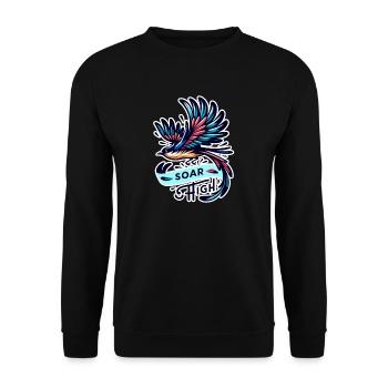 Soar High - Vogel Illustration - Unisex Pullover - Schwarz - Vorne - Alina (178cm) & Michal (187cm)