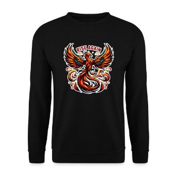 Rise Again - Phoenix Illustration - Unisex Sweatshirt - black - Front - Alina (178cm) & Michal (187cm)