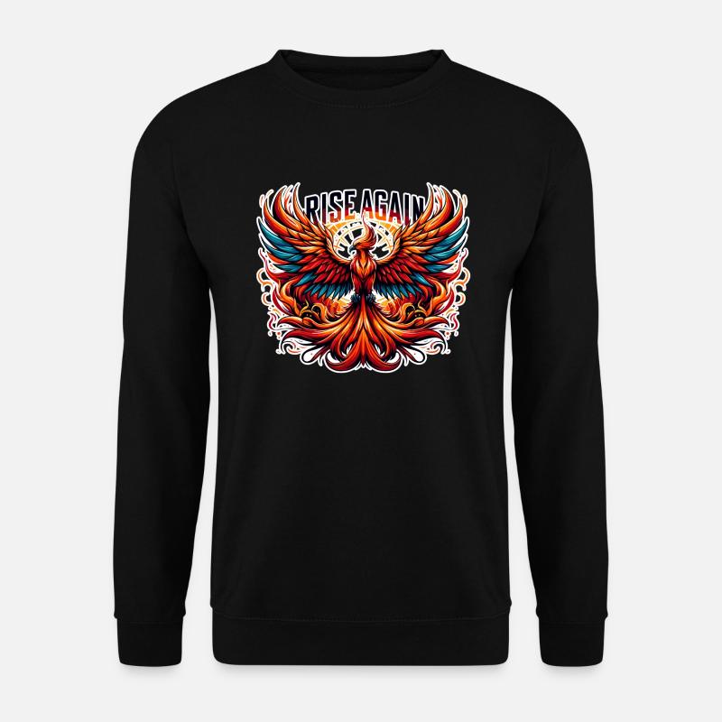 Rise Again - Phönix Illustration - Unisex Pullover - Schwarz