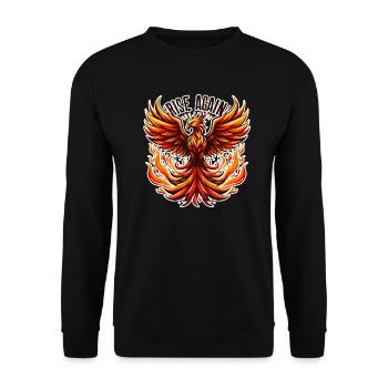 Rise Again - Phoenix Illustration - Unisex Sweatshirt - black - Front - Alina (178cm) & Michal (187cm)
