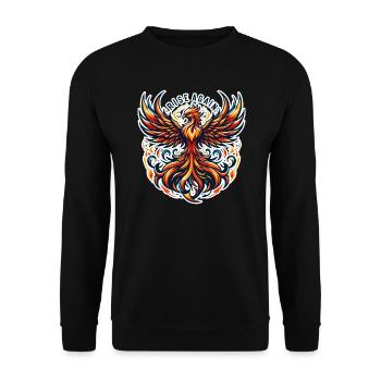 Rise Again - Phoenix Illustration - Unisex Sweatshirt - black - Front - Alina (178cm) & Michal (187cm)