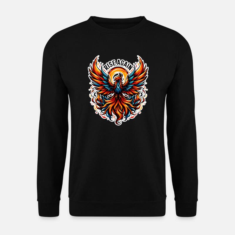 Rise Again - Phönix Illustration - Unisex Pullover - Schwarz
