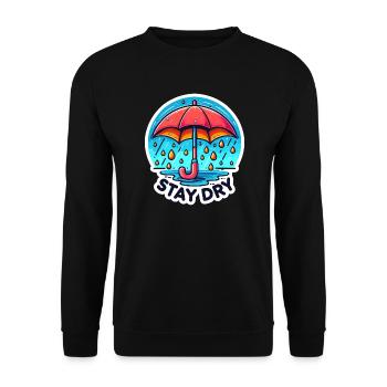 Stay Dry - Umbrella Illustration - Unisex Sweatshirt - black - Front - Alina (178cm) & Michal (187cm)