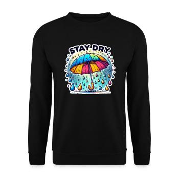 Stay Dry - Umbrella Illustration - Unisex Sweatshirt - black - Front - Alina (178cm) & Michal (187cm)