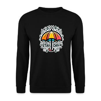 Stay Dry - Umbrella Illustration - Unisex Sweatshirt - black - Front - Alina (178cm) & Michal (187cm)