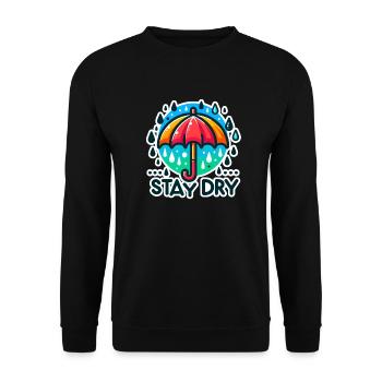 Stay Dry - Umbrella Illustration - Unisex Sweatshirt - black - Front - Alina (178cm) & Michal (187cm)