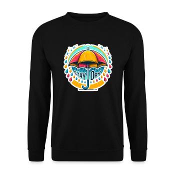 Stay Dry - Umbrella Illustration - Unisex Sweatshirt - black - Front - Alina (178cm) & Michal (187cm)
