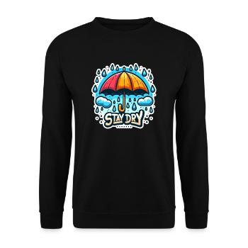 Stay Dry - Umbrella Illustration - Unisex Sweatshirt - black - Front - Alina (178cm) & Michal (187cm)