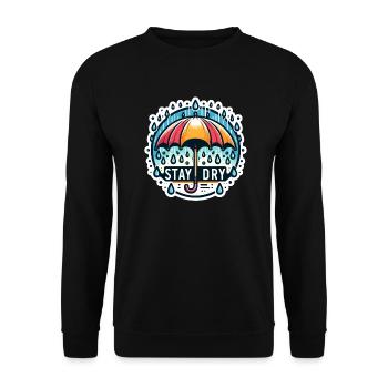 Stay Dry - Umbrella Illustration - Unisex Sweatshirt - black - Front - Alina (178cm) & Michal (187cm)