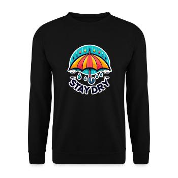 Stay Dry - Umbrella Illustration - Unisex Sweatshirt - black - Front - Alina (178cm) & Michal (187cm)