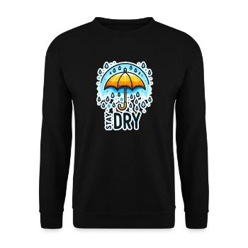 Stay Dry - Umbrella Illustration - Unisex Sweatshirt - black - Front - Alina (178cm) & Michal (187cm)