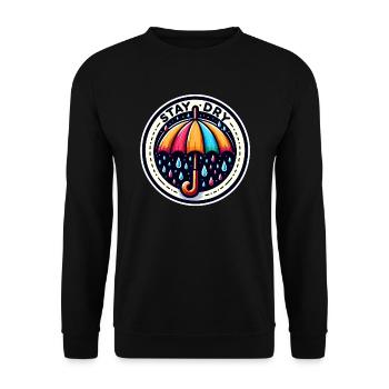 Stay Dry - Umbrella Illustration - Unisex Sweatshirt - black - Front - Alina (178cm) & Michal (187cm)