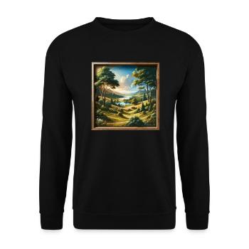 Landscape - Illustration - Unisex Sweatshirt - black - Front - Alina (178cm) & Michal (187cm)