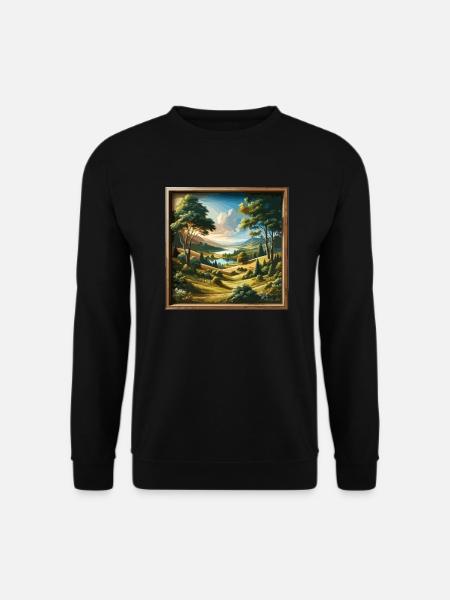 Landschaft - Illustration - Unisex Pullover - Schwarz