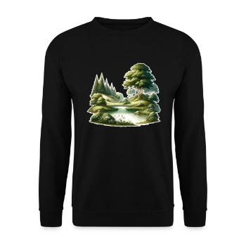 Landscape - Illustration - Unisex Sweatshirt - black - Front - Alina (178cm) & Michal (187cm)