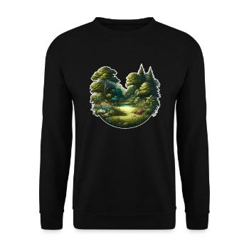 Landscape - Illustration - Unisex Sweatshirt - black - Front - Alina (178cm) & Michal (187cm)