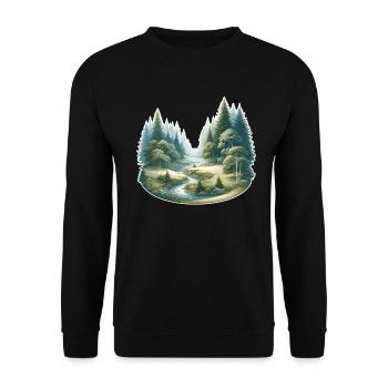 Landscape - Illustration - Unisex Sweatshirt - black - Front - Alina (178cm) & Michal (187cm)