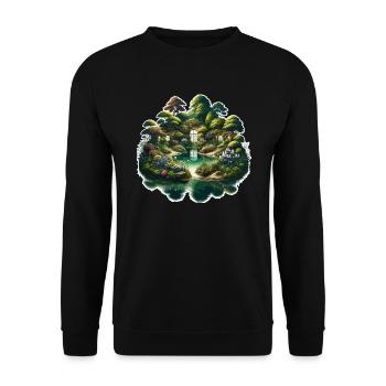 Landscape - Illustration - Unisex Sweatshirt - black - Front - Alina (178cm) & Michal (187cm)