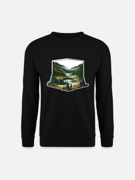 Landscape - Illustration - Unisex Sweatshirt - black