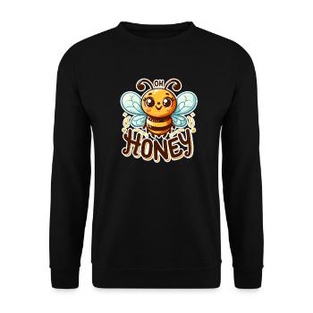 Oh Honey - Bees Illustration - Unisex Sweatshirt - black - Front - Alina (178cm) & Michal (187cm)