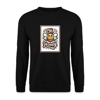 Oh Honey - Bees Illustration - Unisex Sweatshirt - black - Front - Alina (178cm) & Michal (187cm)
