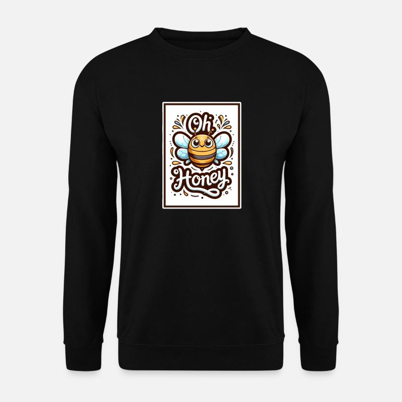 Oh Honey - Bees Illustration - Unisex Sweatshirt - black