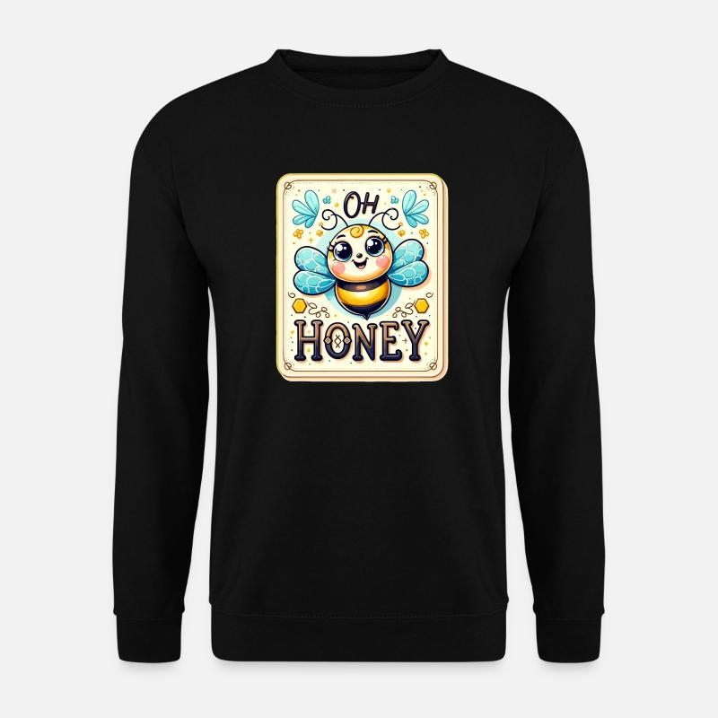 Oh Honey - Bees Illustration - Unisex Sweatshirt - black
