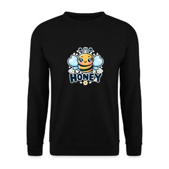 Oh Honey - Bees Illustration - Unisex Sweatshirt - black - Front - Alina (178cm) & Michal (187cm)