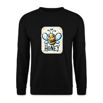 Oh Honey - Bees Illustration - Unisex Sweatshirt - black - Front - Alina (178cm) & Michal (187cm)