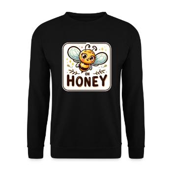 Oh Honey - Bees Illustration - Unisex Sweatshirt - black - Front - Alina (178cm) & Michal (187cm)