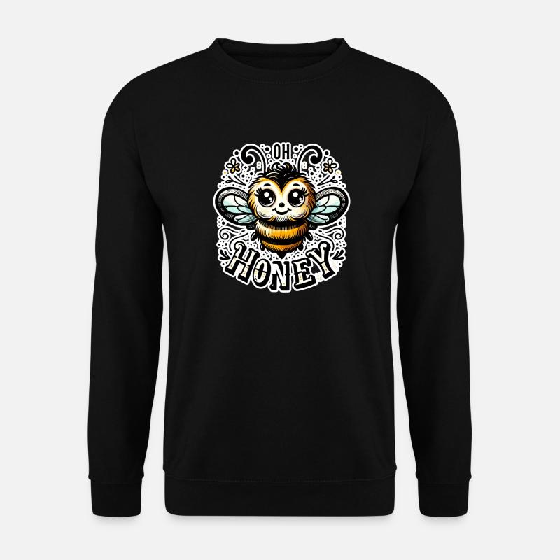 Oh Honey - Bees Illustration - Unisex Sweatshirt - black